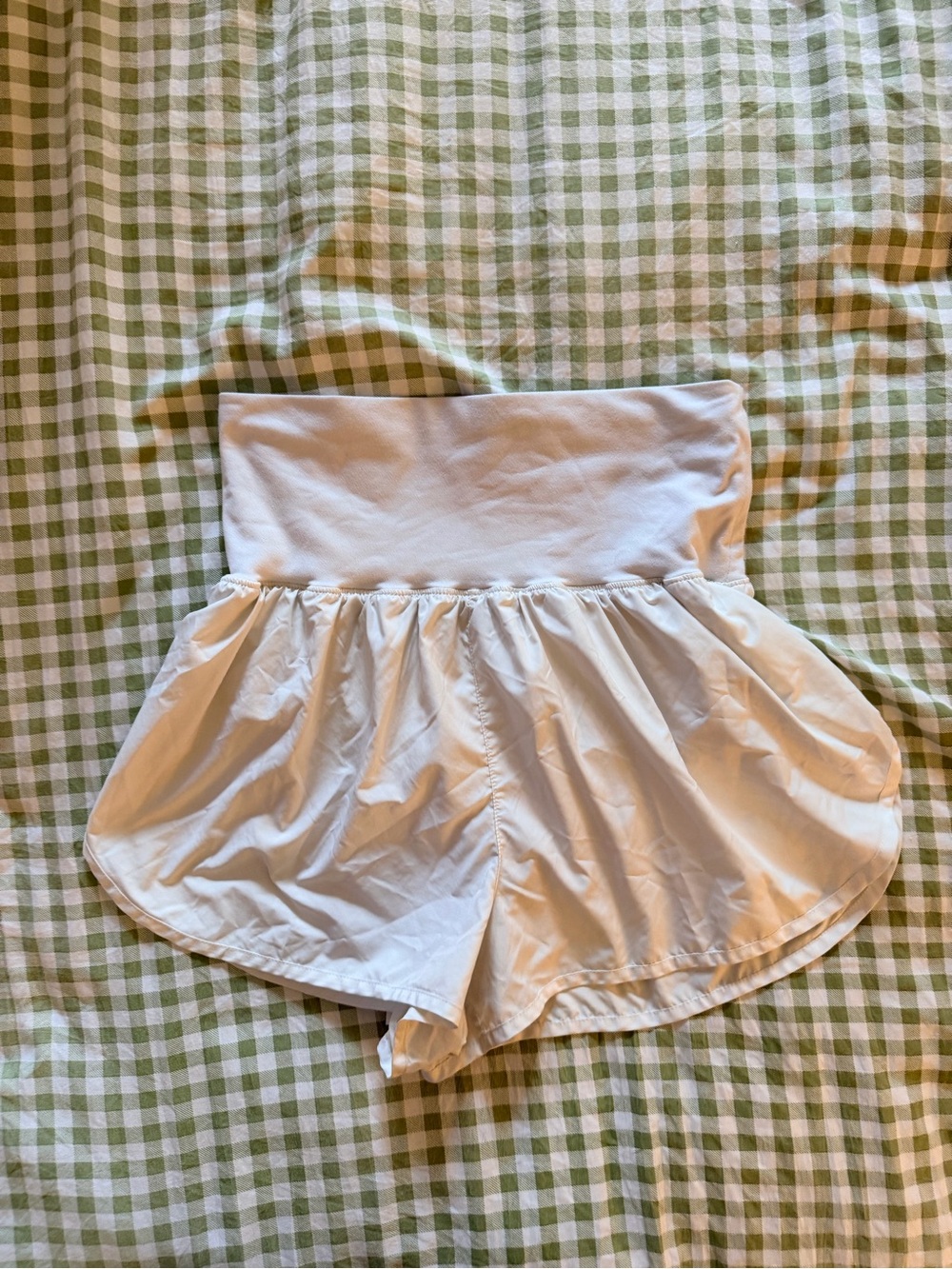 FP Movement by Free People White High-Waist Foldover Flare Shorts